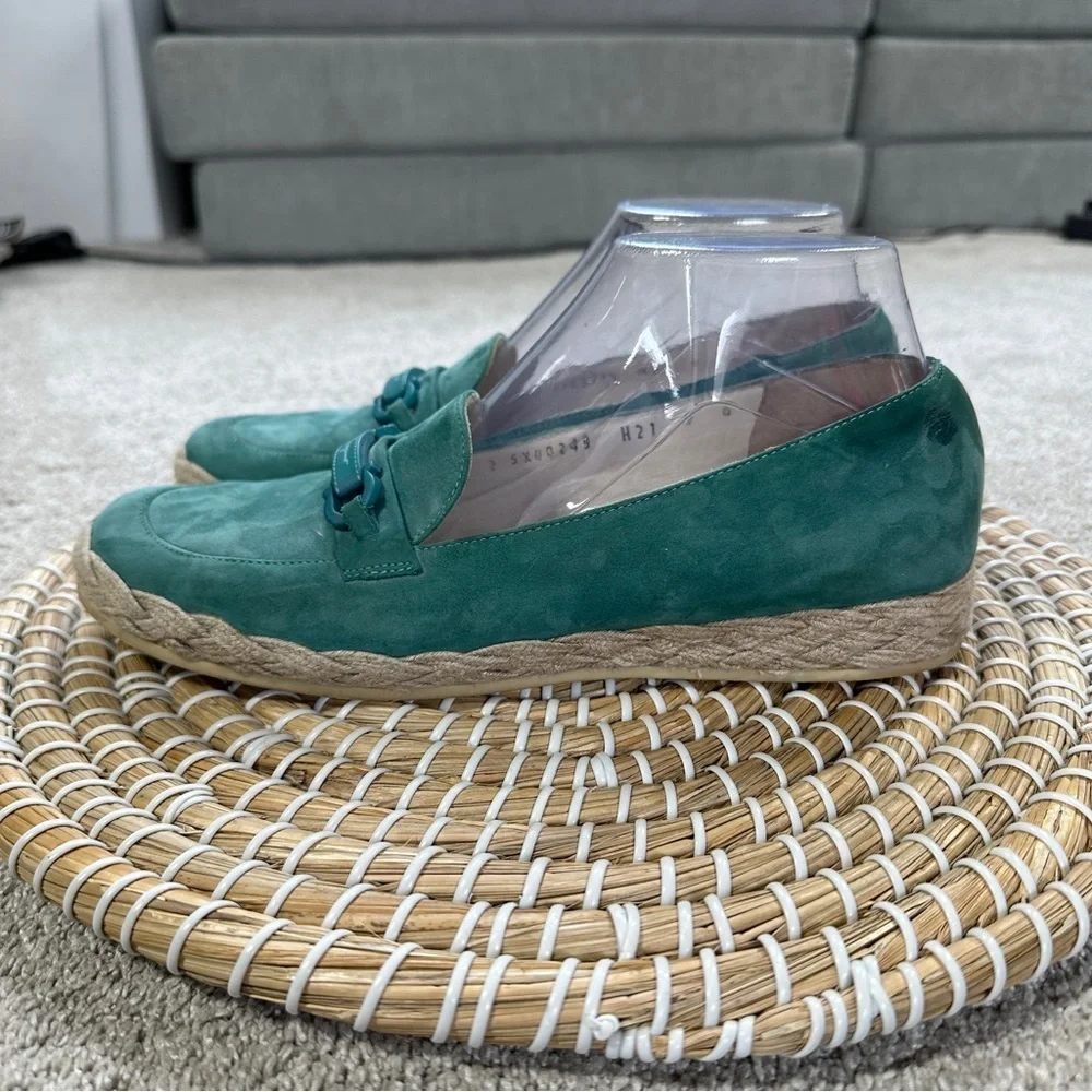 Salvatore Ferragamo Women’s Gancini Espadrilles Flats Shoes Slip On Suede 8B